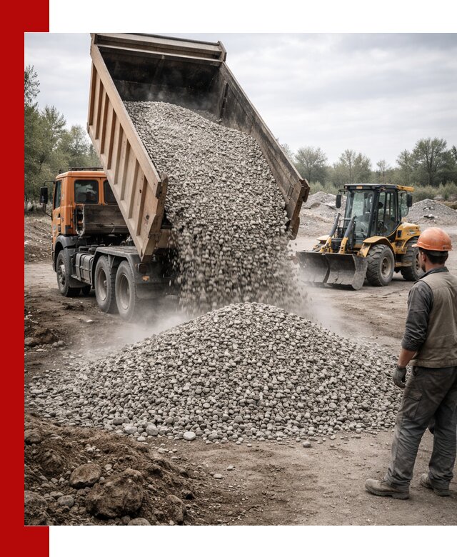 Доставка щебня в Морозовске крупными и мелкими фракциями