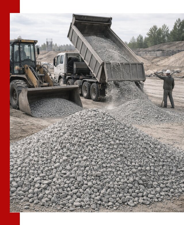 Доставка известнякового щебня фр. 5–20 в Морозовске