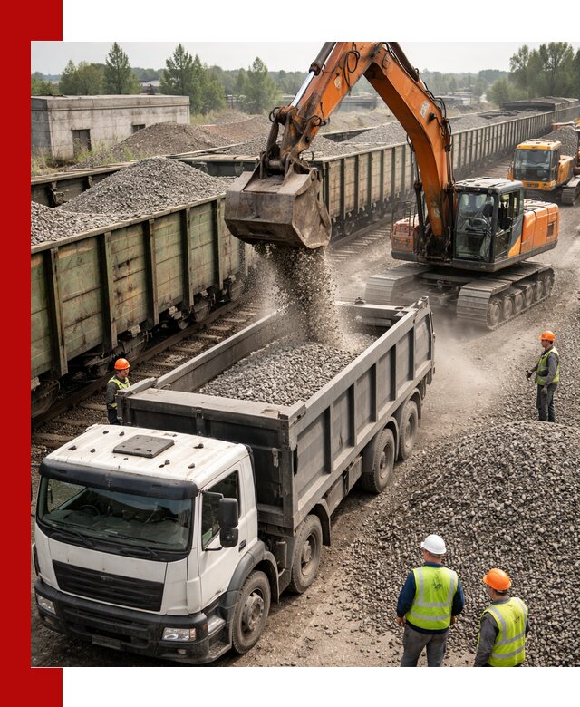 Железнодорожный щебень фракция 25–60 для поставок в Морозовске