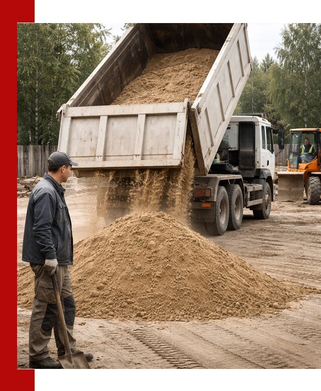 Доставка и продажа песка с разгрузкой в Морозовске