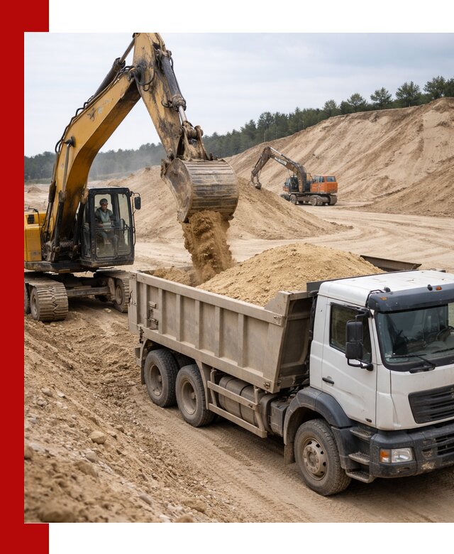 Доставка карьерного песка с самосвалами и разгрузкой в Морозовске