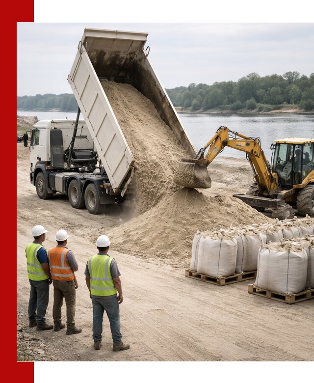 Доставка речного песка в Морозовске самосвалами и погрузкой