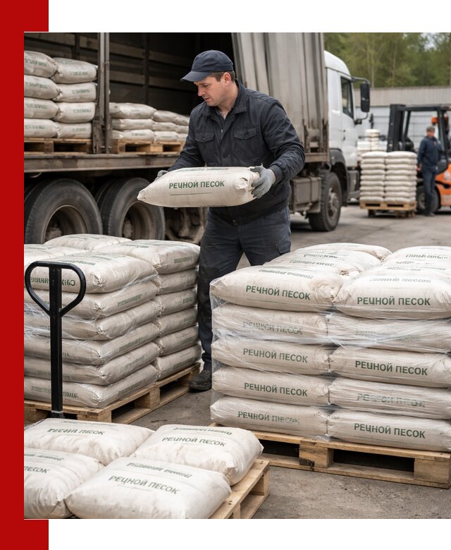 Речной песок в мешках с доставкой в Морозовске