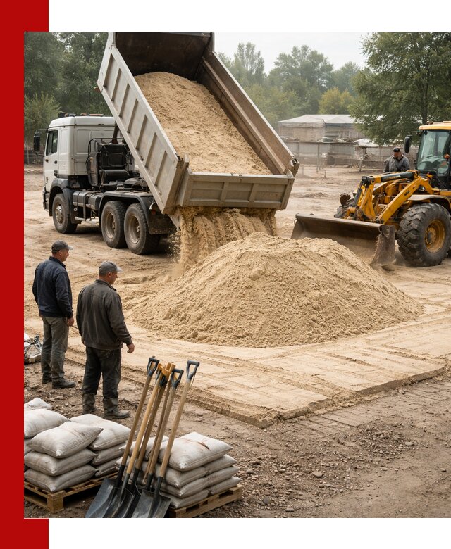 Доставка мытого песка в Морозовске с самосвалами по выгодной цене