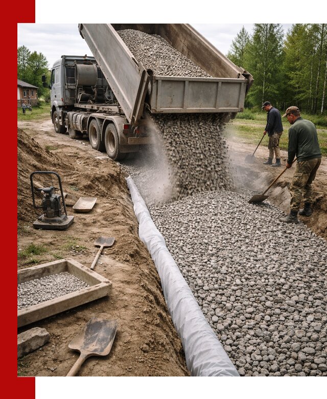 Гравий для дренажа с доставкой в Морозовске качественный и недорогой