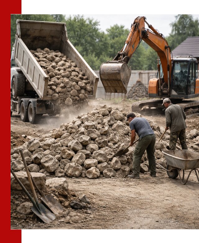 Доставка и разгрузка бутового камня в Морозовске