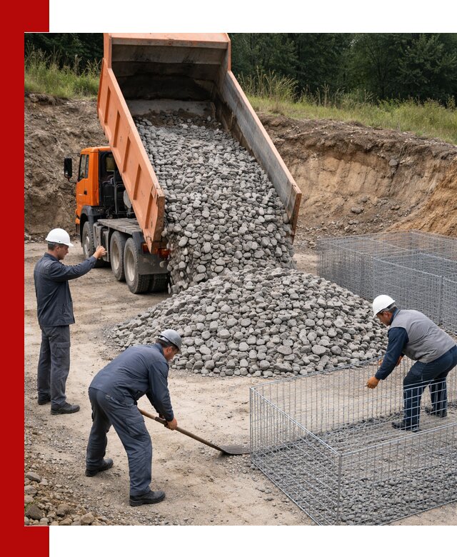 Камень для габионов с доставкой в Морозовске быстро и надёжно