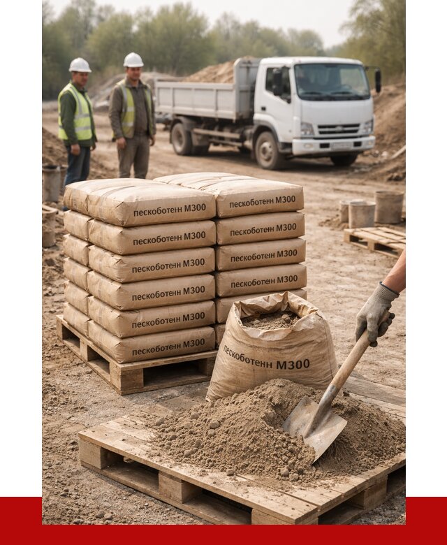 Пескобетон М300 в Морозовске с доставкой от 4774 р. за куб | ПРОНЕРУДМрз