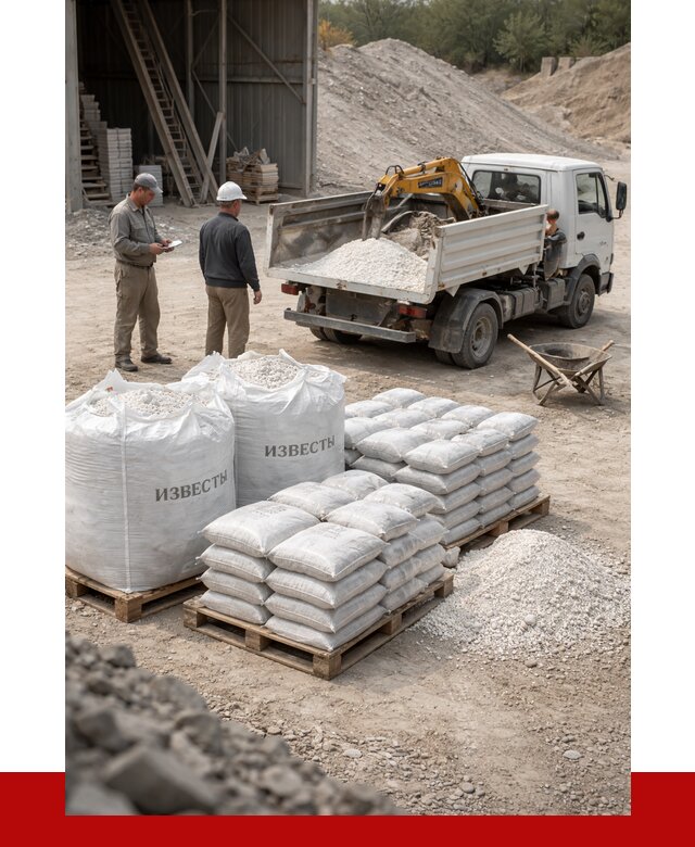 Известь строительная в Морозовске с доставкой от 4312 р. | ПРОНЕРУДМрз