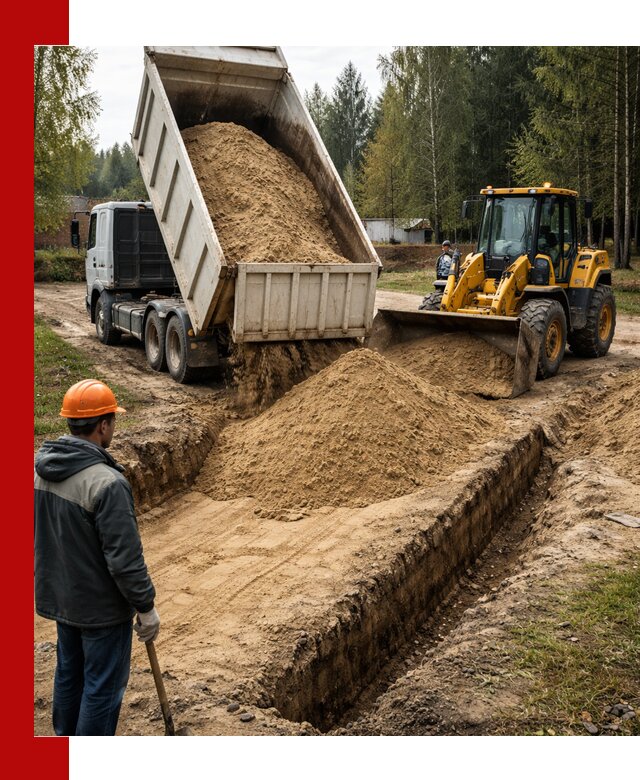 Доставка песчаного грунта в Морозовске для строительных работ