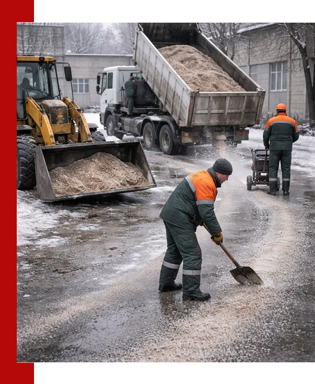 Реагент против гололеда с доставкой и нанесением в Морозовске