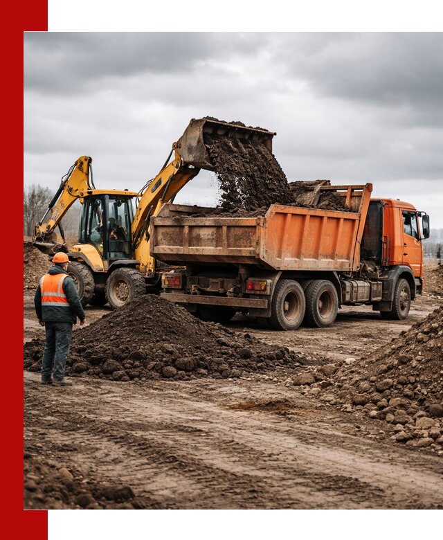 Вывоз грунта и строительного мусора в Морозовске грузовыми самосвалами