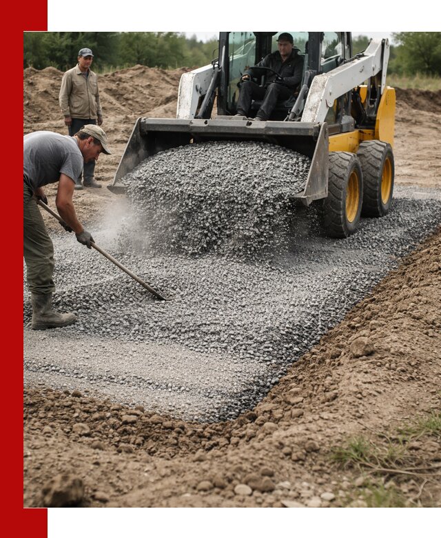 Устройство щебеночной подушки в Морозовске для дорог и фундаментов